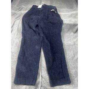 David Brooks x Talbots Corduroy Pants Women Size 12P  Blue 100% Cotton